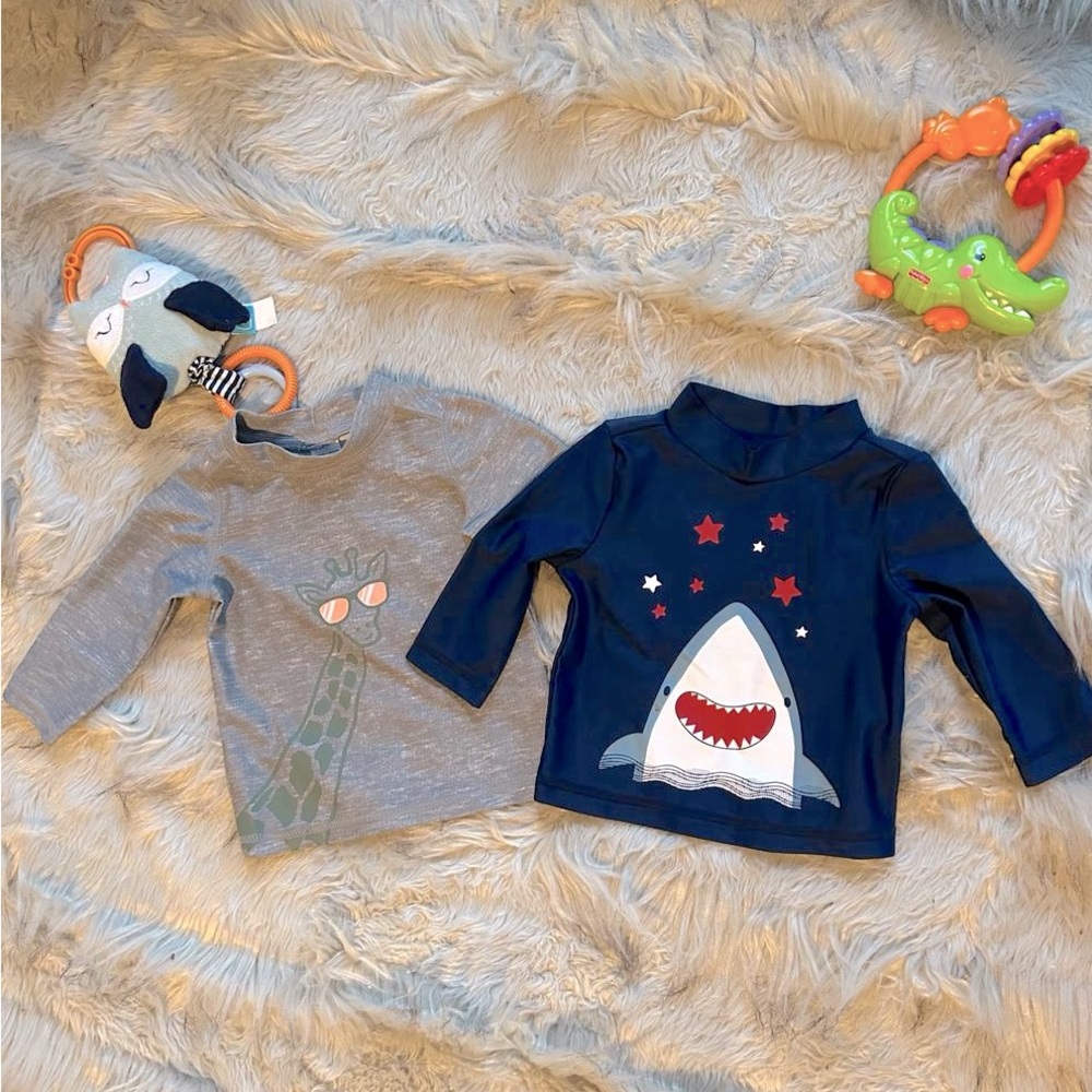 Carter’s Baby Shark and Baby Giraffe Swimming Tops (3 Months)